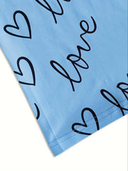 Heart & Letter Print Pajama Set