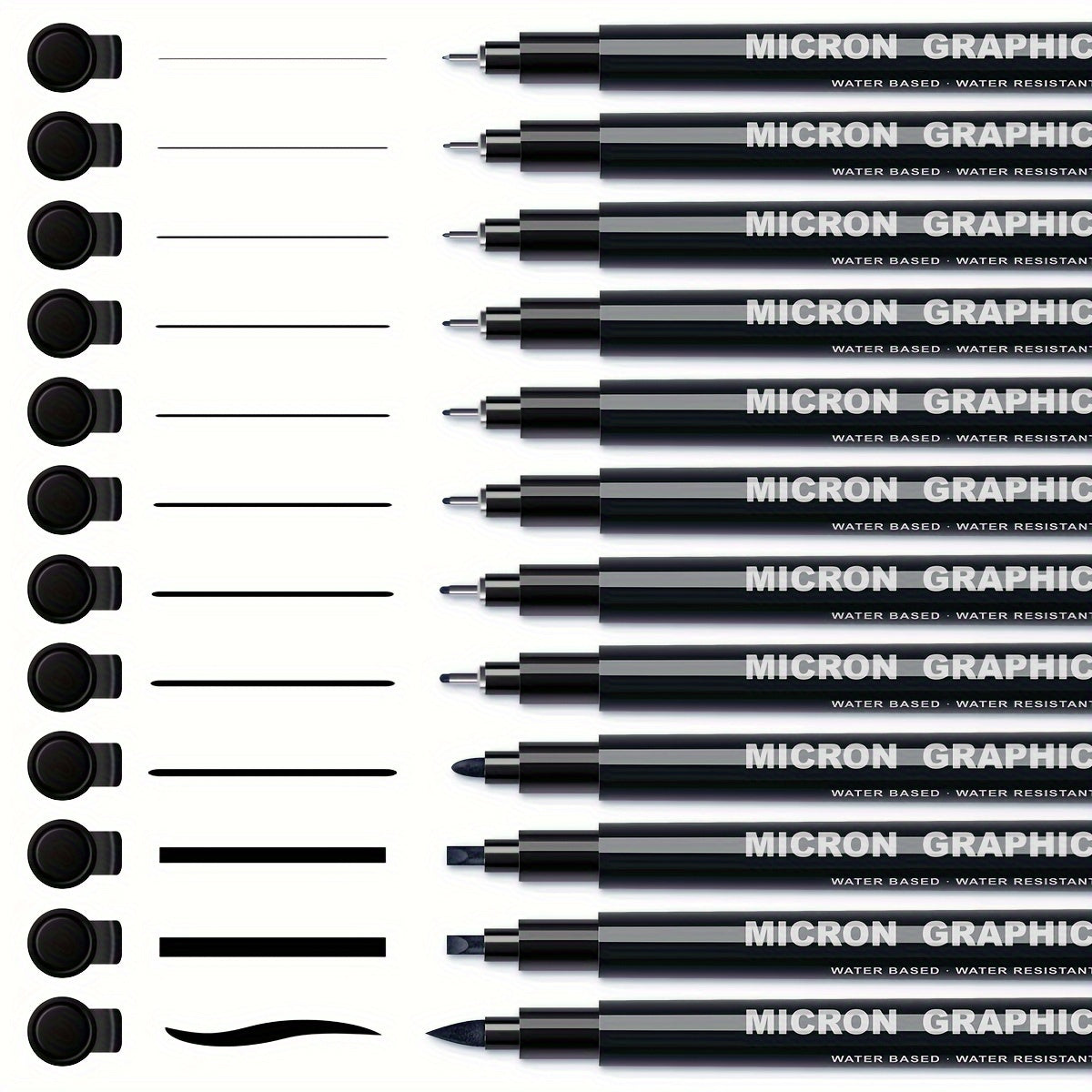 12pcs Needle Tube Pen for Drawing Fine Lines and Artwork