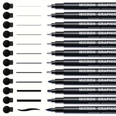 12pcs Needle Tube Pen for Drawing Fine Lines and Artwork
