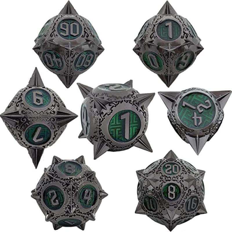 7 Die Metal Polyhedral Dice Set with Gift Box