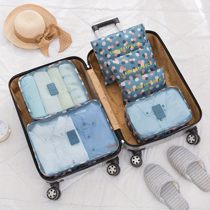 7-Piece Travel Storage Bag Packing Cubes Foldable Language Classification Cube