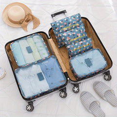 7-Piece Travel Storage Bag Packing Cubes Foldable Language Classification Cube