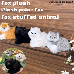 JIAJCHUF Plush Fox Stuffed Animal Soft Polyester Polar Fox Plush Toy 6 Colors