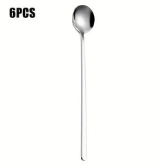 6pcs Stainless Steel Coffee Spoons Long Handle Tea Spoons