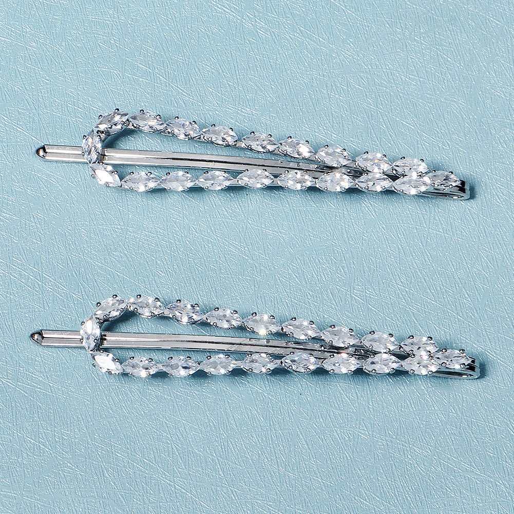 Rhinestone Pearl Hair Barrettes Clips Hairpin Decorative Accessory