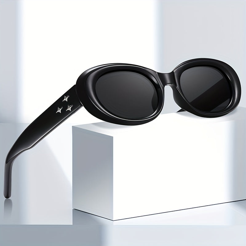 Y2K Oval Sunglasses Star Charm Anti Glare UV400