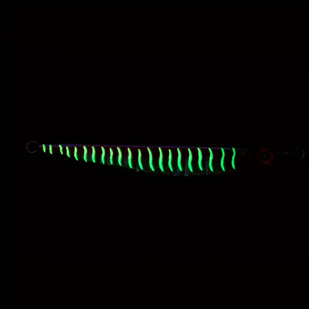 5PCS Deep Sea Fishing Iron Plate Bait Lure Luminous Reflective