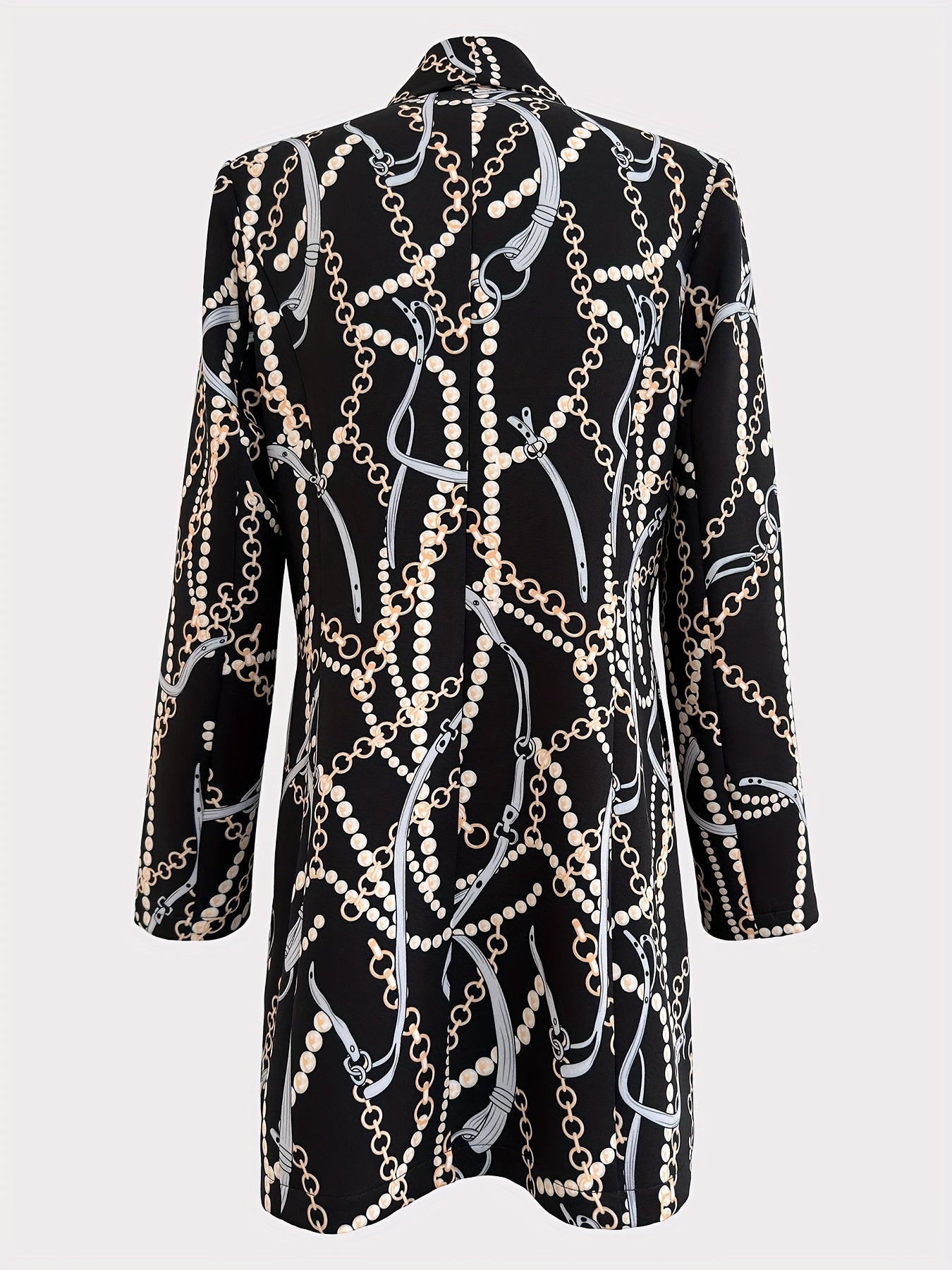 Graphic Print Single Breasted Blazer Casual Long Sleeve Blazer