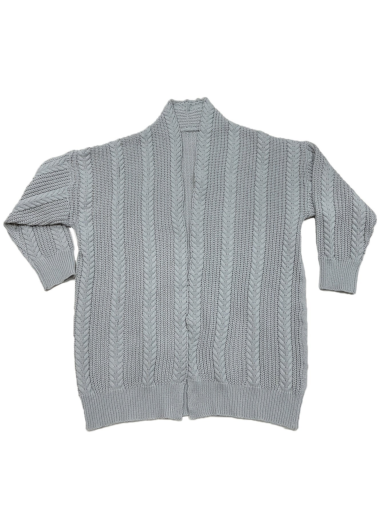 Women's Plus Casual Cable Knit Cardigan