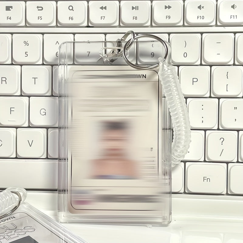 Transparent Acrylic Kpop Photocard Access Card Holder with Keychain