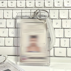 Transparent Acrylic Kpop Photocard Access Card Holder with Keychain