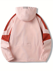 Women Waterproof Hooded Jacket with Zipper Pockets