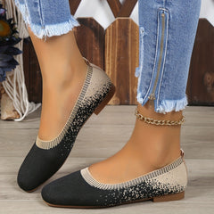 Women's Square Toe Ballet Flats Soft Slip On Shoes