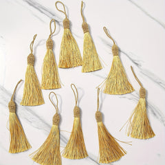 10pcs Silk Tassel Clothing DIY Decoration Golden Hat Tassel