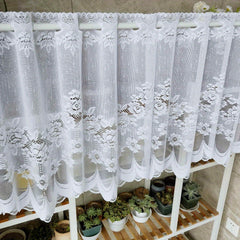 Floral Lace Curtain Valance for Kitchen Bathroom