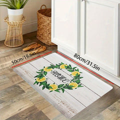 Lemon Printed Floor Mat Soft Laundry Room Rug Oriental Hallway Runner
