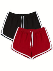 Contrast Binding Sports Running Shorts Gym Yoga Shorts Women's Activewear