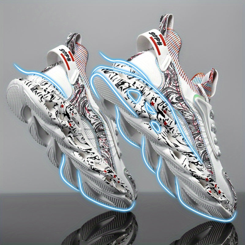 Men's Lace-up Blade Sneakers Graphic Athletic Shoes Lightweight