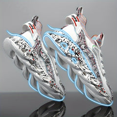 Men's Lace-up Blade Sneakers Graphic Athletic Shoes Lightweight