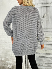 Solid Knit Sweater V Neck Long Sleeve Solid Sweater Women's Clothing
