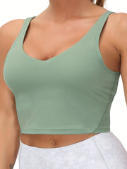 Women's Solid Round Neck Fitness Tank Top