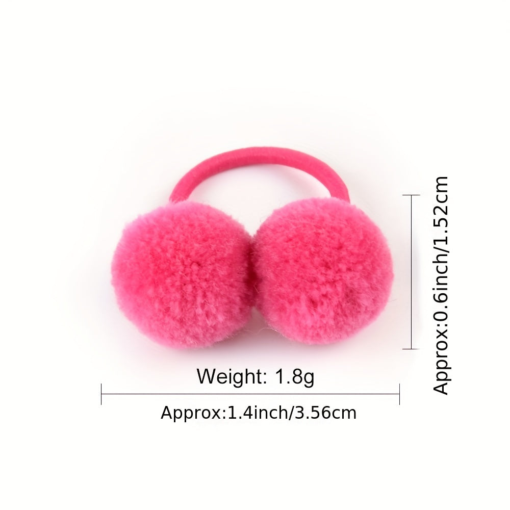 40pcs Girls Plush Ball Hair Tie Ponytail Holders Scrunchies