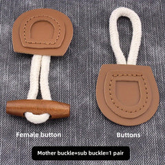 5 Sets Cow Horn Buttons Woolen Coat Windbreaker Sweater Buckle