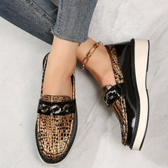 Women's Crocodile Loafers Low Top Slip On Shoes Casual Flats