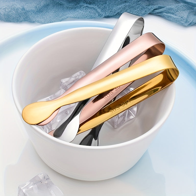 2pcs Stainless Steel Serving Tongs for Buffet Ice Cube Fruit Bread Steak Salad