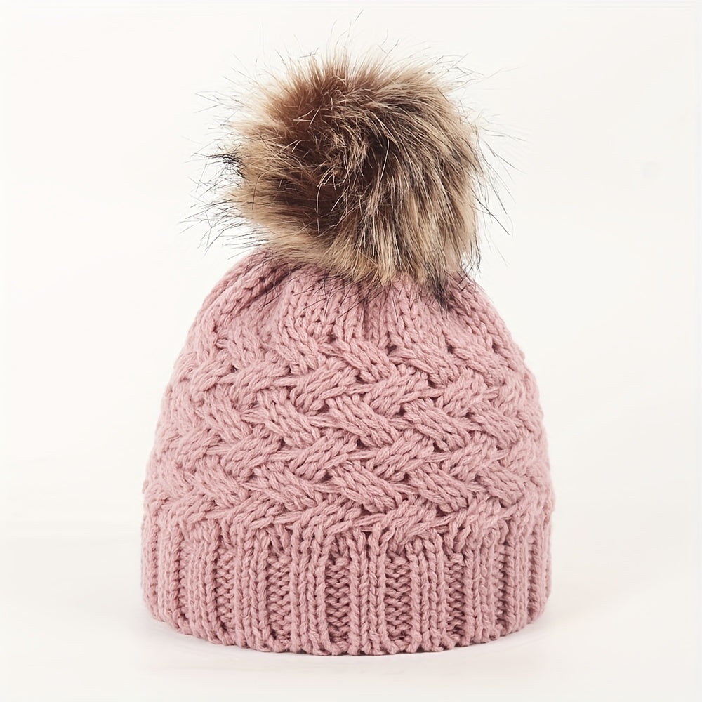 Baby Winter Warm Knitted Wool Beanie Cap Hat Cold-proof Woolen Hat