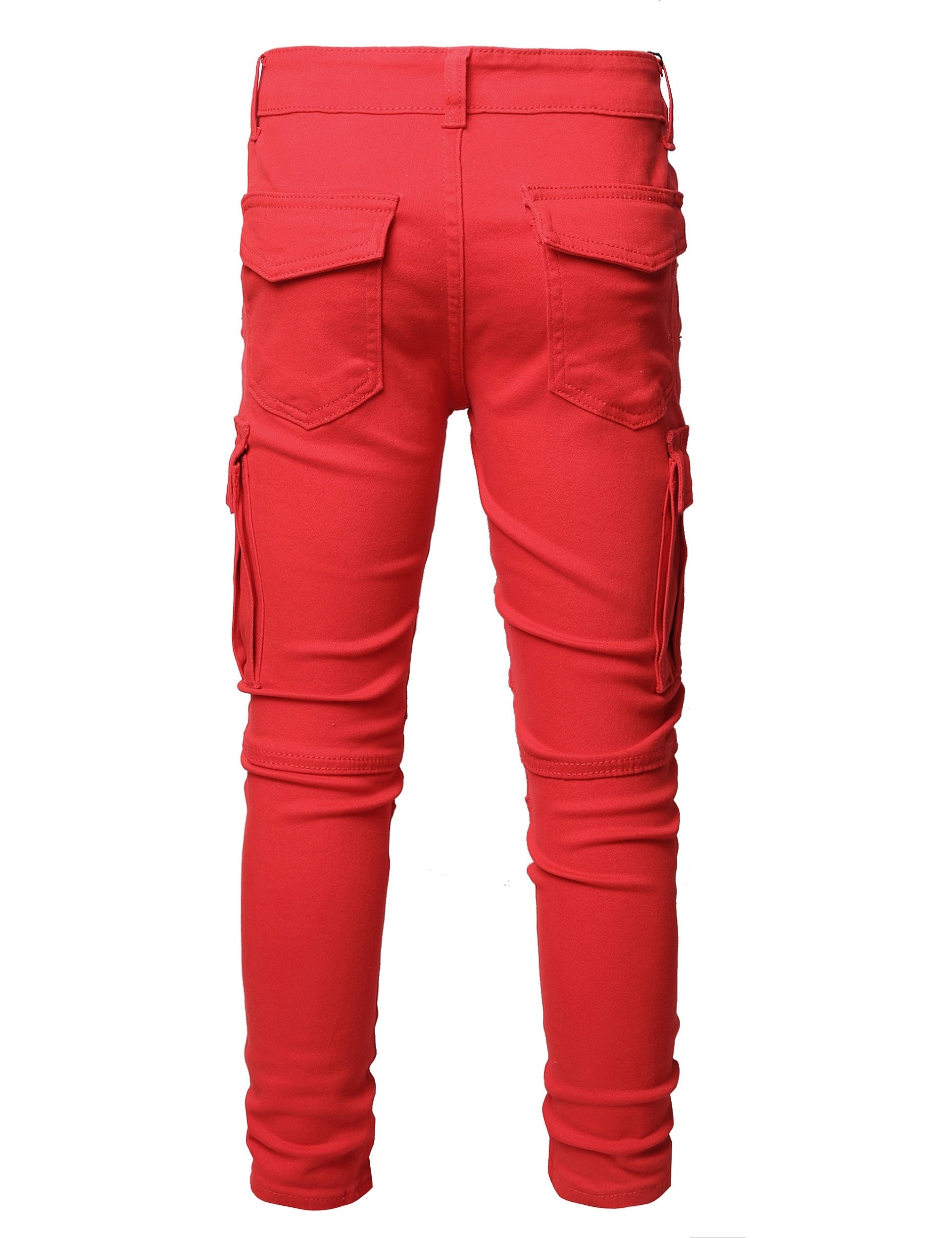 Boys Teen Casual Plain Pocket Side Jeans Pants Spring Autumn