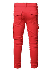Boys Teen Casual Plain Pocket Side Jeans Pants Spring Autumn