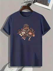 Anime Character Print Men's Graphic T-shirt for Summer