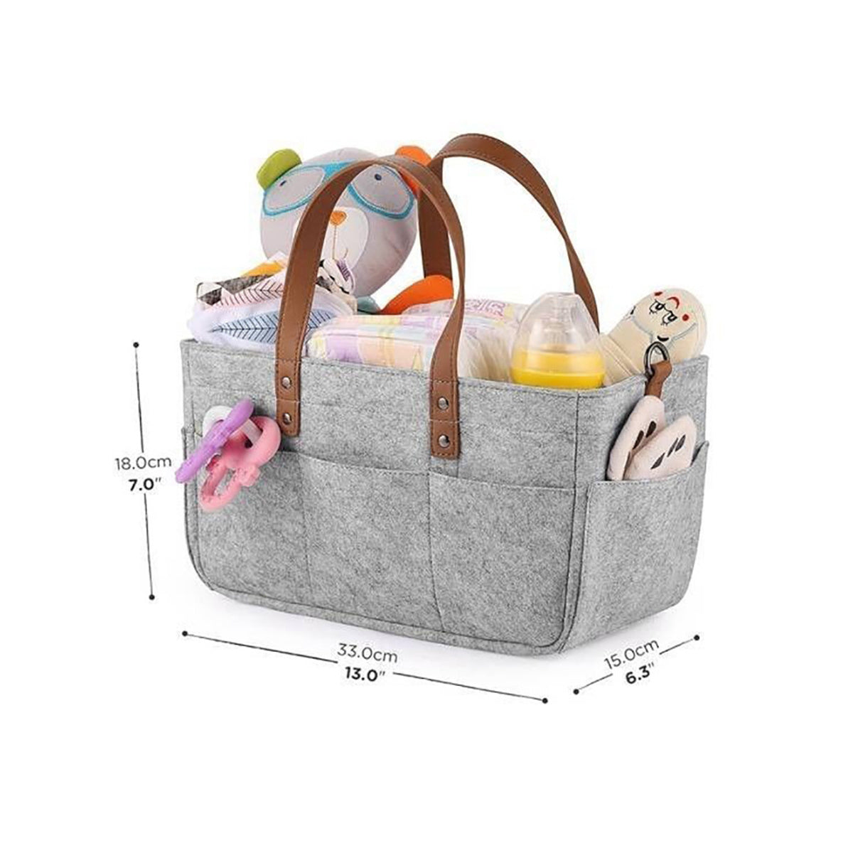 Neutral Baby Diaper Caddy Organizer - Nursery Basket Gift for Parents