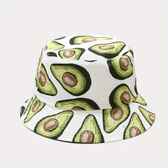 Fruit Print Bucket Hat Summer Sunscreen Fisherman Cap for Women