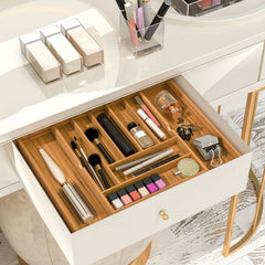 Bamboo Expandable Silverware Organizer Kitchen Drawer Organizer