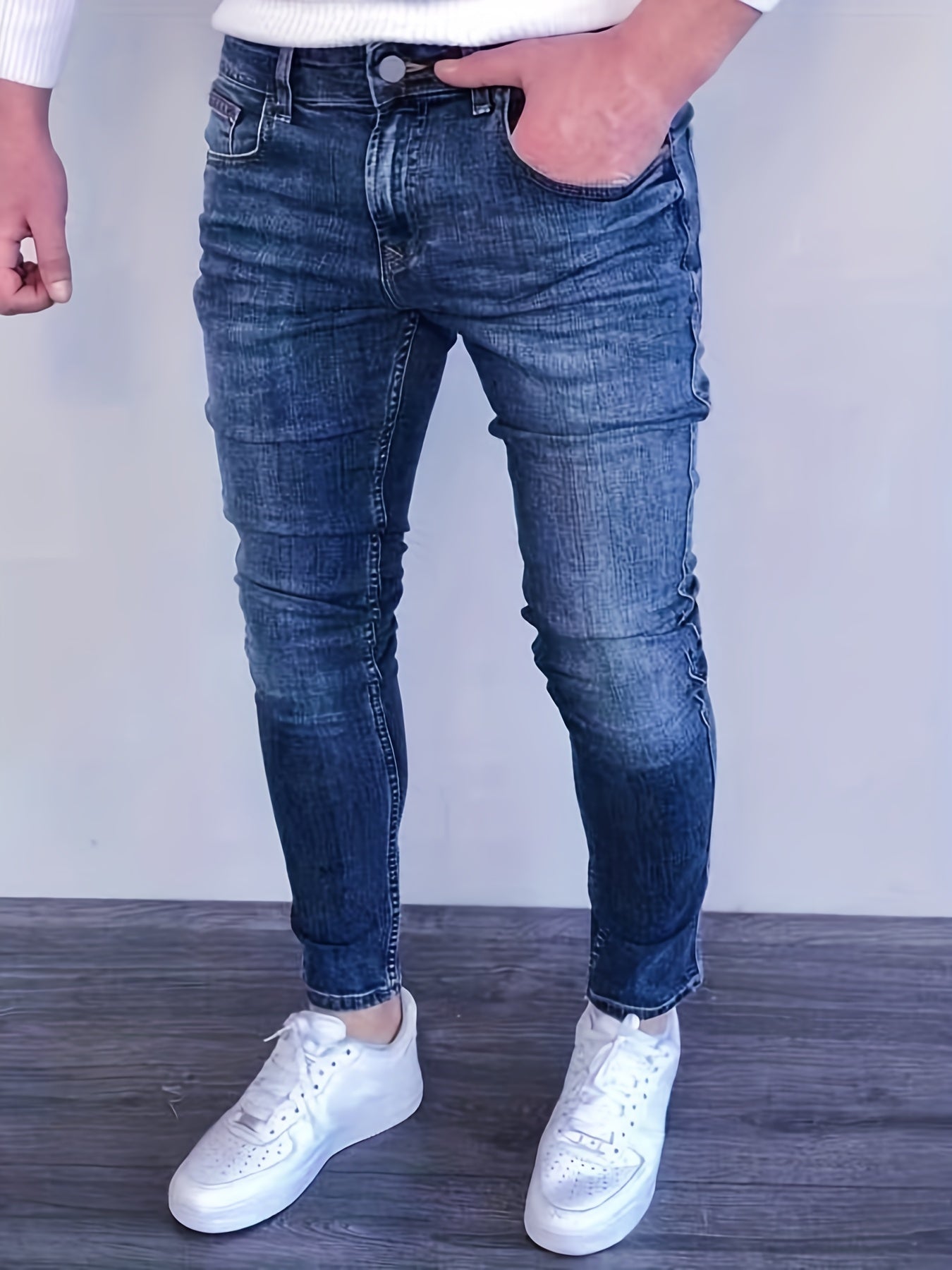 Men's Slim Denim Pants for Spring Summer