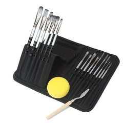 15-Piece Painting Pen Set with Scraper & Nylon Brush Bag
