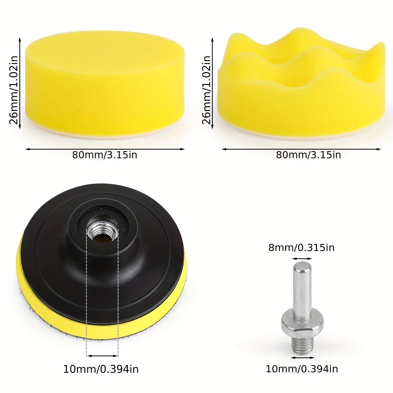11pcs Car Foam Drill 3 Inch Buffing Pad Polishing Pads Kit Buffer Polisher Kit