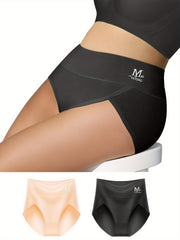 2 Pack Women's Plus Size Full Cover Soft Panties Set