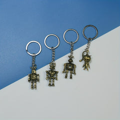 Retro 3D Hollow Robot Key Chain Bag Pendant Christmas Gift