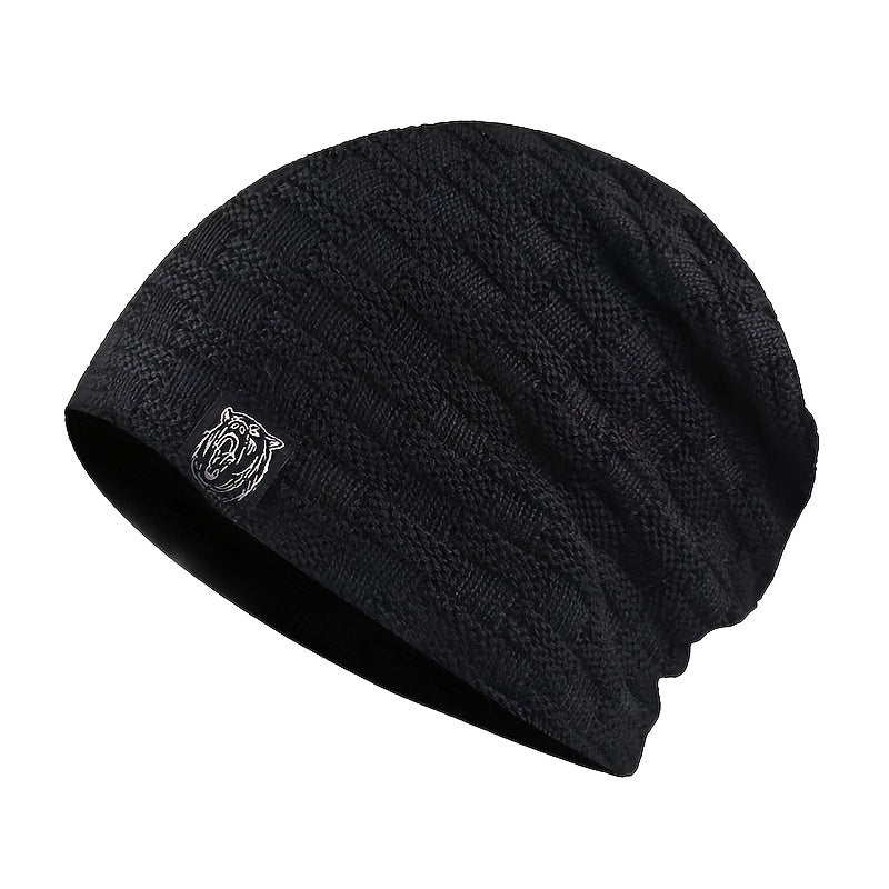 Men Thick Thermal Knitted Hat Warm Hat For Snow Weather