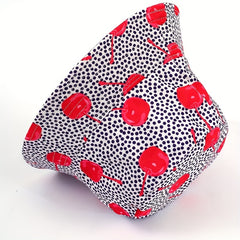 Cherry Print Bucket Hat Gray Sunshade Cap