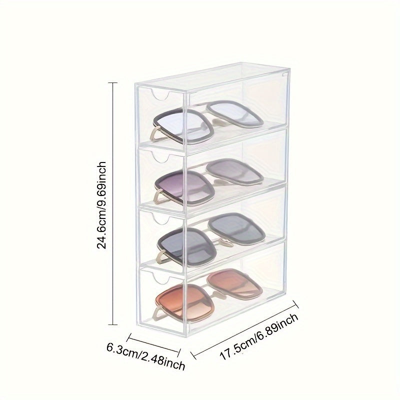 1pc Sunglasses Organizer Rack Durable Plastic Storage