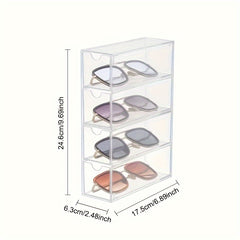 1pc Sunglasses Organizer Rack Durable Plastic Storage