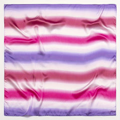 Striped Block Bandana Gradient Silk Square Scarf