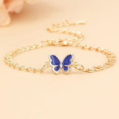 Butterfly Pendant Chain Bracelet Adjustable Minimalist Jewelry for Women