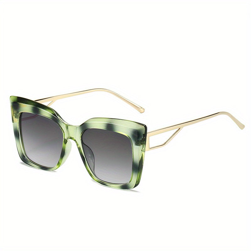 Y2K Cat Eye Sunglasses Gradient Metal Temple Glasses UV400