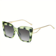 Y2K Cat Eye Sunglasses Gradient Metal Temple Glasses UV400
