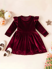 Toddler Girls Fleece Long Sleeve Dress